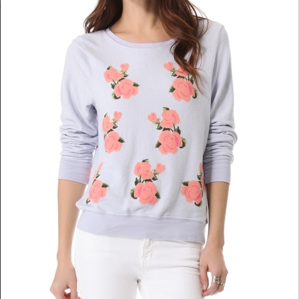 M WILDFOX PRAIRIE ROSE BLUE BAGGY BEACH JUMPER